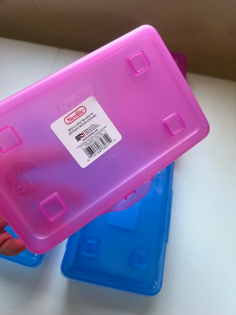 Set of 4 Plastic pencils Boxes - Pink & Blue